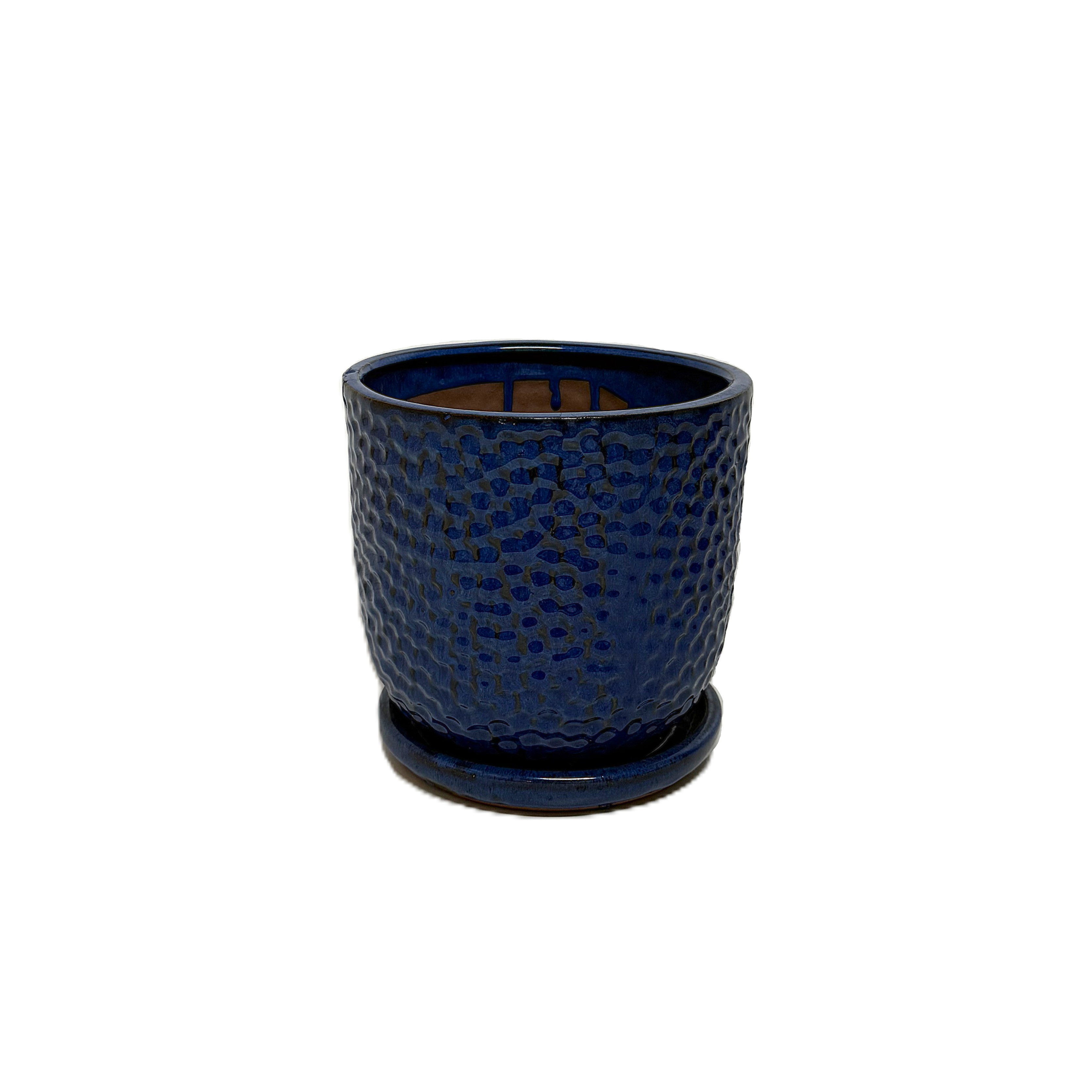 7'' Glazed Tropical Pot w/ Saucer attached – Image 2