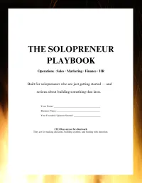 The Complete Solopreneur Playbook: A Business Planning System for Every Department – Flames