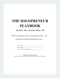 The Complete Solopreneur Playbook: A Business Planning System for Every Department – Green