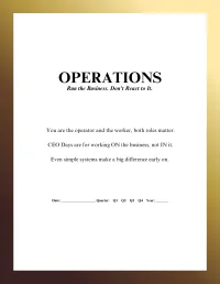 OPERATIONS: Run the Business. Don't React to It. – Gold Gradient