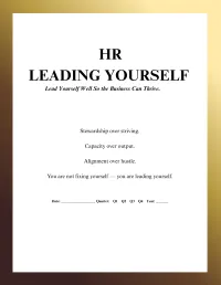 HR - LEADING YOURSELF: Lead Yourself Well So the Business Can Thrive. – Gold Gradient