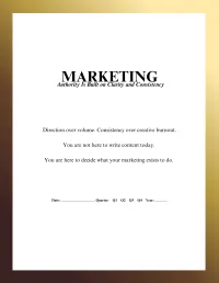 MARKETING: Authority Is Built on Clarity and Consistency – Gold Gradient
