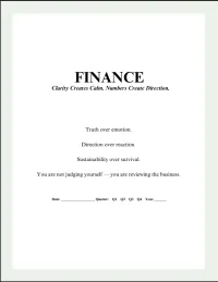 FINANCE: Clarity Creates Calm. Numbers Create Direction. – Green