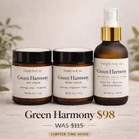 Green Harmony Botanical Skincare Set – Day & Night Cream + Facial Toner – Image 1