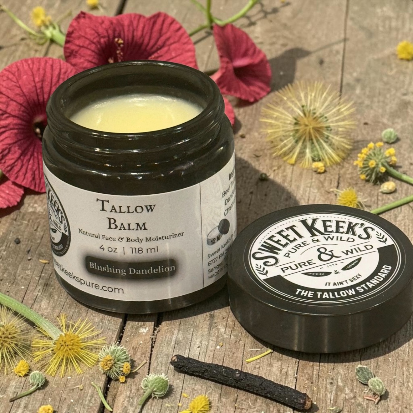 Blushing Dandelion Tallow Balm 4 oz / 118ml  — Limited Summer Infusion – Image 1