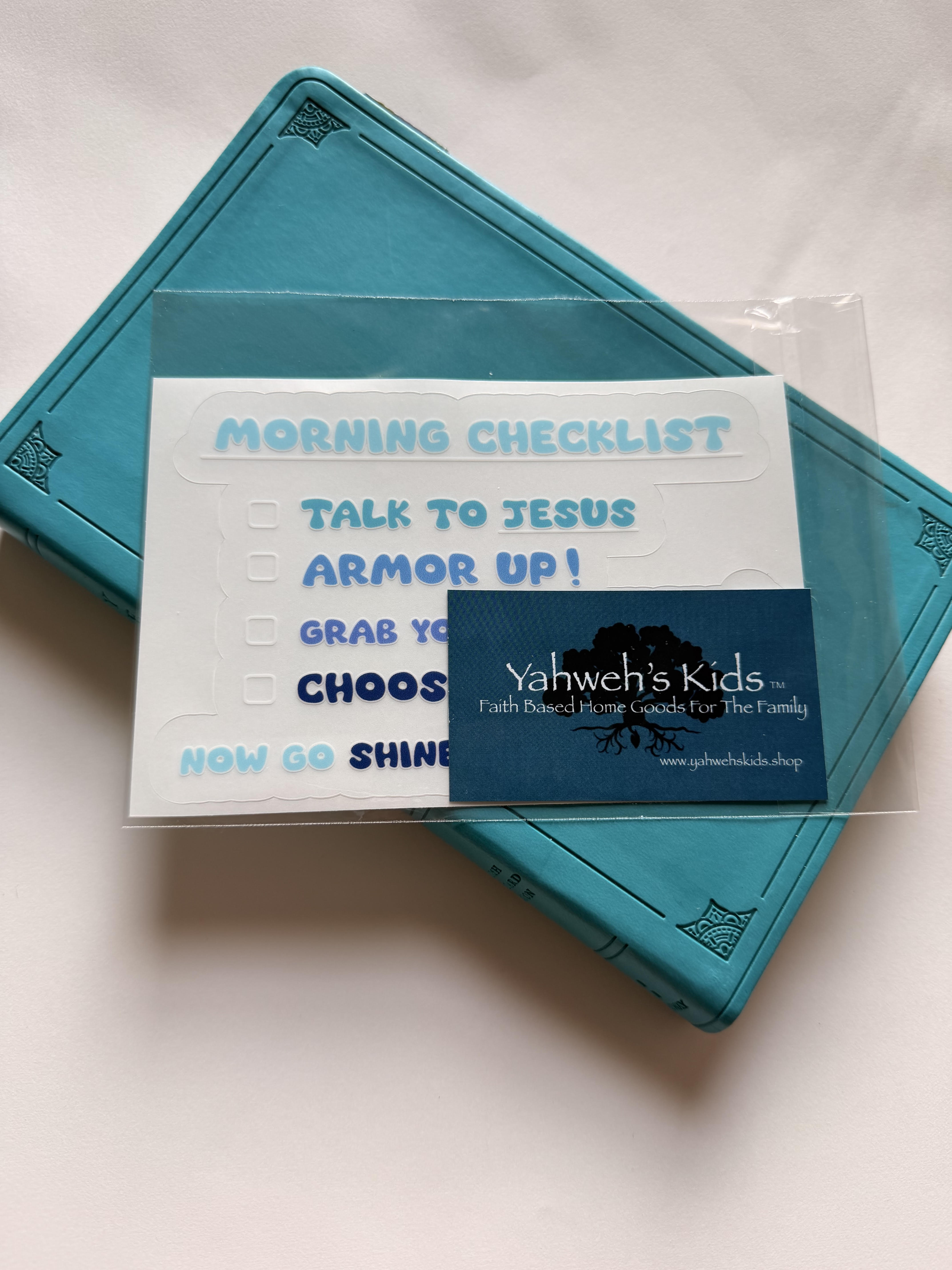 Yahweh's Kids™ "Morning Checklist" Mirror Sticker – Image 2