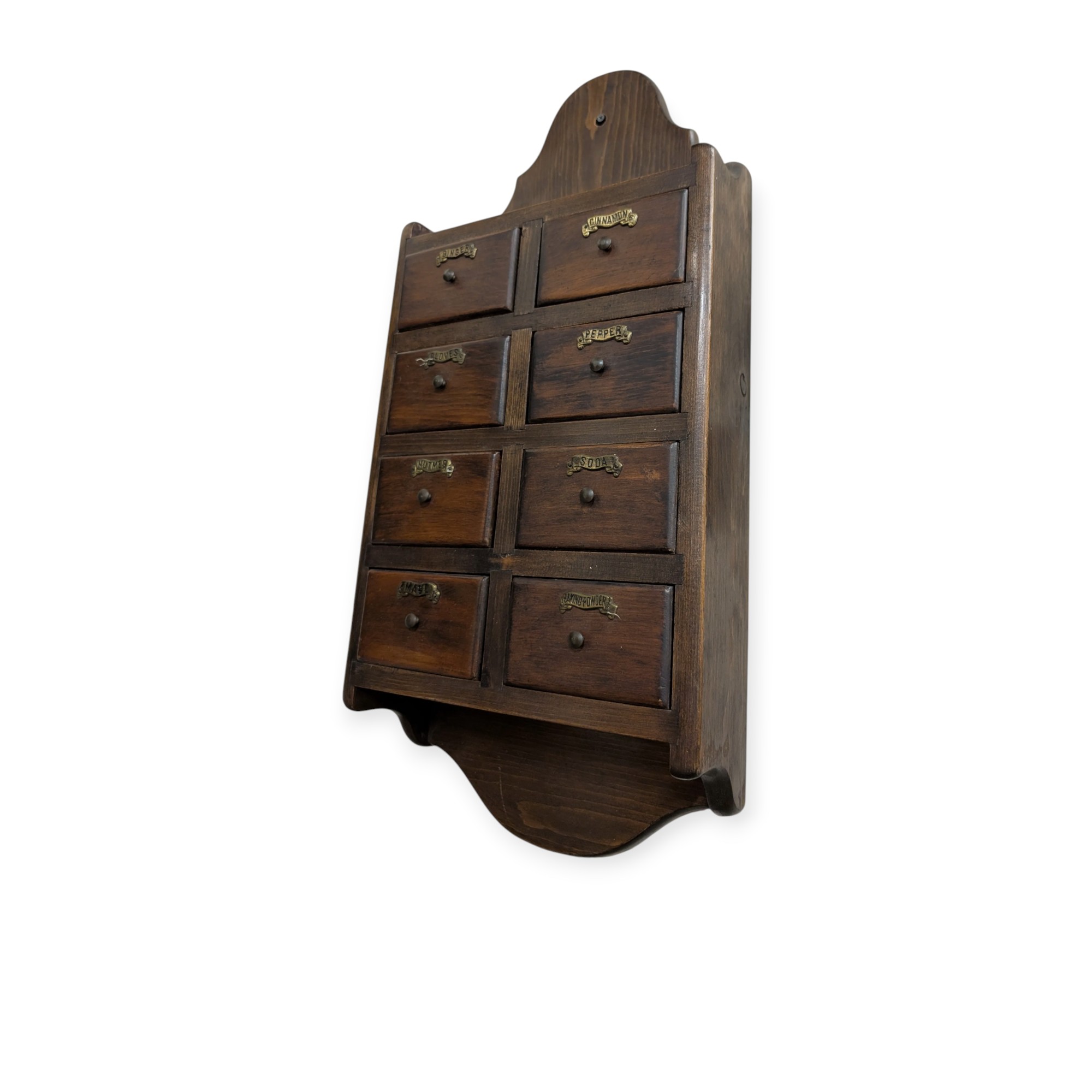 Vintage Wooden 8-Drawer Wall-Mount Spice Cabinet – Bild 1