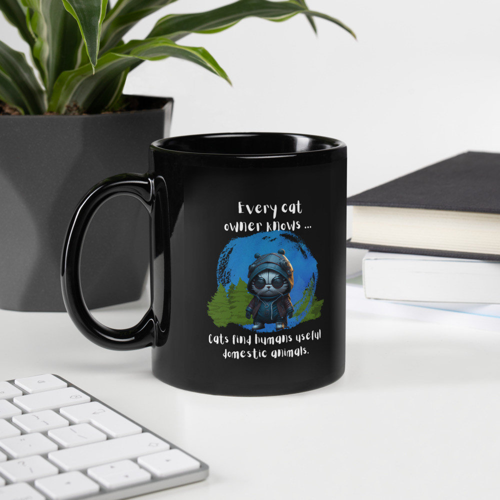 Black Glossy Mug: Every Cat Owner Knows – Image 2