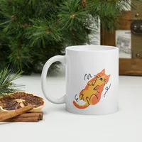 White glossy mug: Cat Love – Image 1