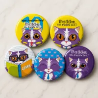 Bubba the Purple Cat 10th Anniversary Collectible Pin Pack – 2.25"