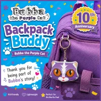 Bubba the Purple Cat 10-Year Anniversary Mini Plush Keychain – Image 2