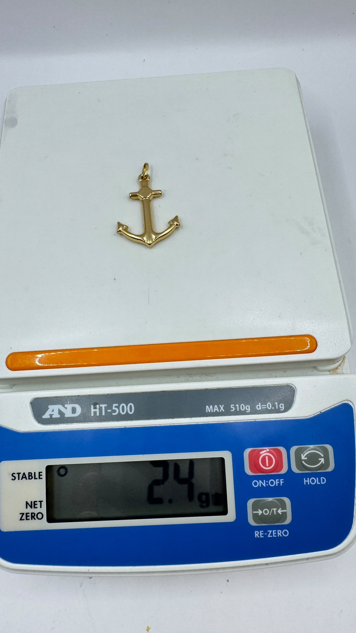 18k Gold Anchor Pendant  – Image 2