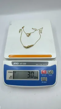 18k Gold Ball Necklace 3.0g – Image 2