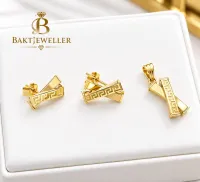 18k Gold Pendant and Earrings Set 2.6g – Image 2