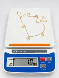 18K Gold 3 Pendant Necklace 1g – Image 2