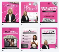 Pink & Black Tax Pro Recruitment Content Kit – Image 1