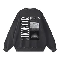"HONOR" v2 | Acid Wash Oversize Pullover – Image 2