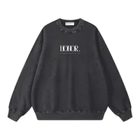 "HONOR" v2 | Acid Wash Oversize Pullover – Black, S