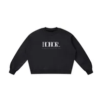 "HONOR" V2 | Boxy Vintage Washed Sweatshirt – Black, Small