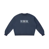 "HONOR" V2 | Boxy Vintage Washed Sweatshirt – Navy Blue, Small