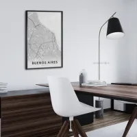 Cuadro Mapa de Buenos Aires Blanco y Negro – Estilo Minimalista – Image 2