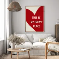 Cuadro Gráfico This Is My Happy Place – Estilo Corazón Rojo – Image 2