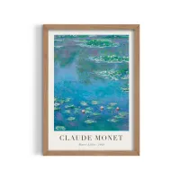 Cuadro Claude Monet Water Lilies 1919 – Arte Impresionista – 30x40cm, Madera natural