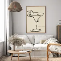 Cuadro Ilustración Coctel Margarita – Estilo Line Art – Image 2