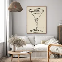 Cuadro Ilustración Coctel Manhattan – Estilo Line Art – Image 2