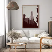 Cuadro Rascacielos NYC – Estilo Monocromo Burgundy – Image 2