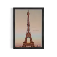 Cuadro Torre Eiffel París – Estilo Atardecer Burgundy – Haya medio, 30x40cm