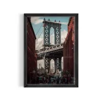 Cuadro Puente de Manhattan Dumbo – Estilo Urbano Cinemático – Blanco mate, 30x40cm