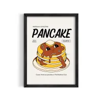 Cuadro Stack of Pancakes – Estilo Cartel Retro Pop – Blanco mate, 30x40cm