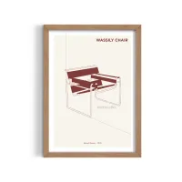 Cuadro Silla Wassily – Estilo Patente Bauhaus – Blanco mate, 30x40cm