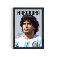 Cuadro Diego Maradona Argentinian Star – Estilo Pop Ilustrado – Blanco mate, 30x40cm