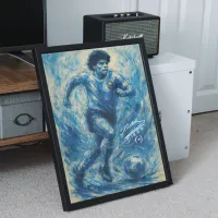 Cuadro Diego Maradona Classic – Estilo Retrato Azul – Imagen 2