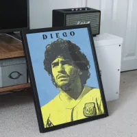 Cuadro Diego Maradona Pop Art Blue – Estilo Retro Halftone – Image 2