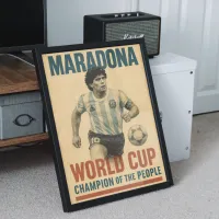 Cuadro Maradona Champion of the People – Estilo Póster Retro – Image 2