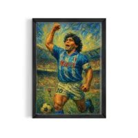 Cuadro Diego Maradona Nápoles – Estilo Óleo Impresionista – Haya medio, 30x40cm