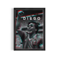 Cuadro Diego Maradona Glitch – Estilo Retro Digital – Haya medio, 30x40cm