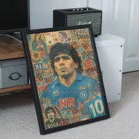 Cuadro Diego Maradona Street Art – Estilo Grafiti Collage – Image 2