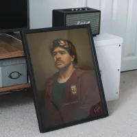 Cuadro Diego Maradona Emperador – Estilo Retrato Clásico Óleo – Imagen 2