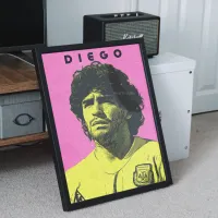 Cuadro Diego Maradona Pop Art Pink – Estilo Retro Halftone – Image 2
