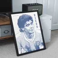 Cuadro Diego Ilustración – Estilo Boceto Tinta Azul – Imagen 2