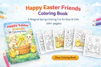 Happy Easter Friends Coloring Book: Magical Spring Coloring Fun for Boys & Girls Ages 4–8 – Image 1