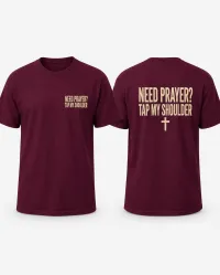 Need Prayer Tap My Shoulder Unisex Tee – Image 3