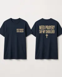 Need Prayer Tap My Shoulder Unisex Tee – Image 6