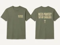 Need Prayer Tap My Shoulder Unisex Tee – Image 8