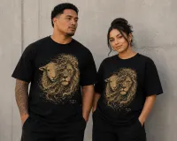 Lamb and the Lion oversized high neck t-shirt – Image 1