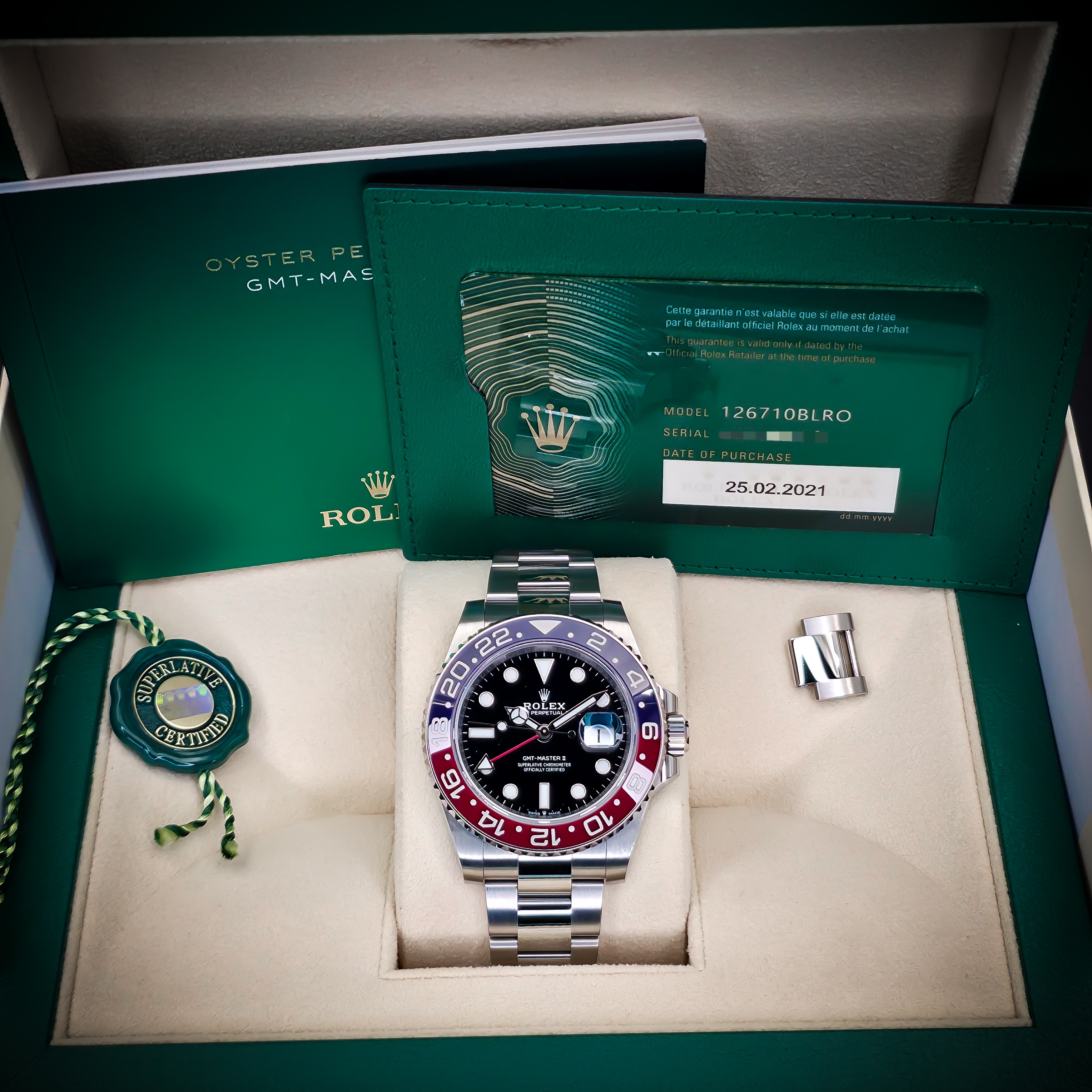 ROLEX GMT-MASTER II “PEPSI” | REF. 126710BLRO | 40MM | BLUE/RED BEZEL | 2021 | FULL SET – Image 2